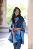 Two Tone Blues/Grey Scarf Shawl