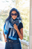 Two Tone Blues/Grey Scarf Shawl