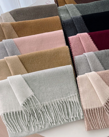 MIlan Two-tone Fringe Travel Wrap