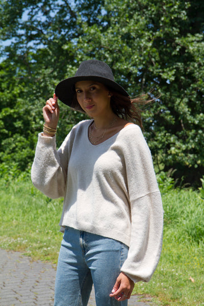 Clinton V Neck Cropped Sweater