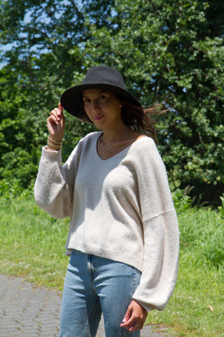 Clinton V Neck Cropped Sweater