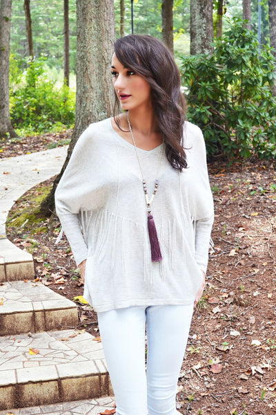Normandy Fringe Sweater - april-marin