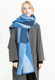 Two Tone Blues/Grey Scarf Shawl